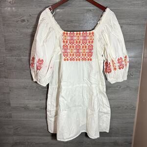 ACCESSSORIZE LONDON‎ BOHO BEACH DRESS / COVER-UP Womens Size Medium Embroidered